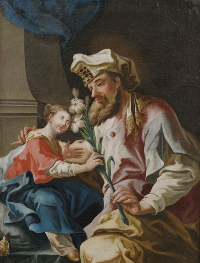 Maria en de hogepriester Zacharias door circle of Franz Joseph Spiegler